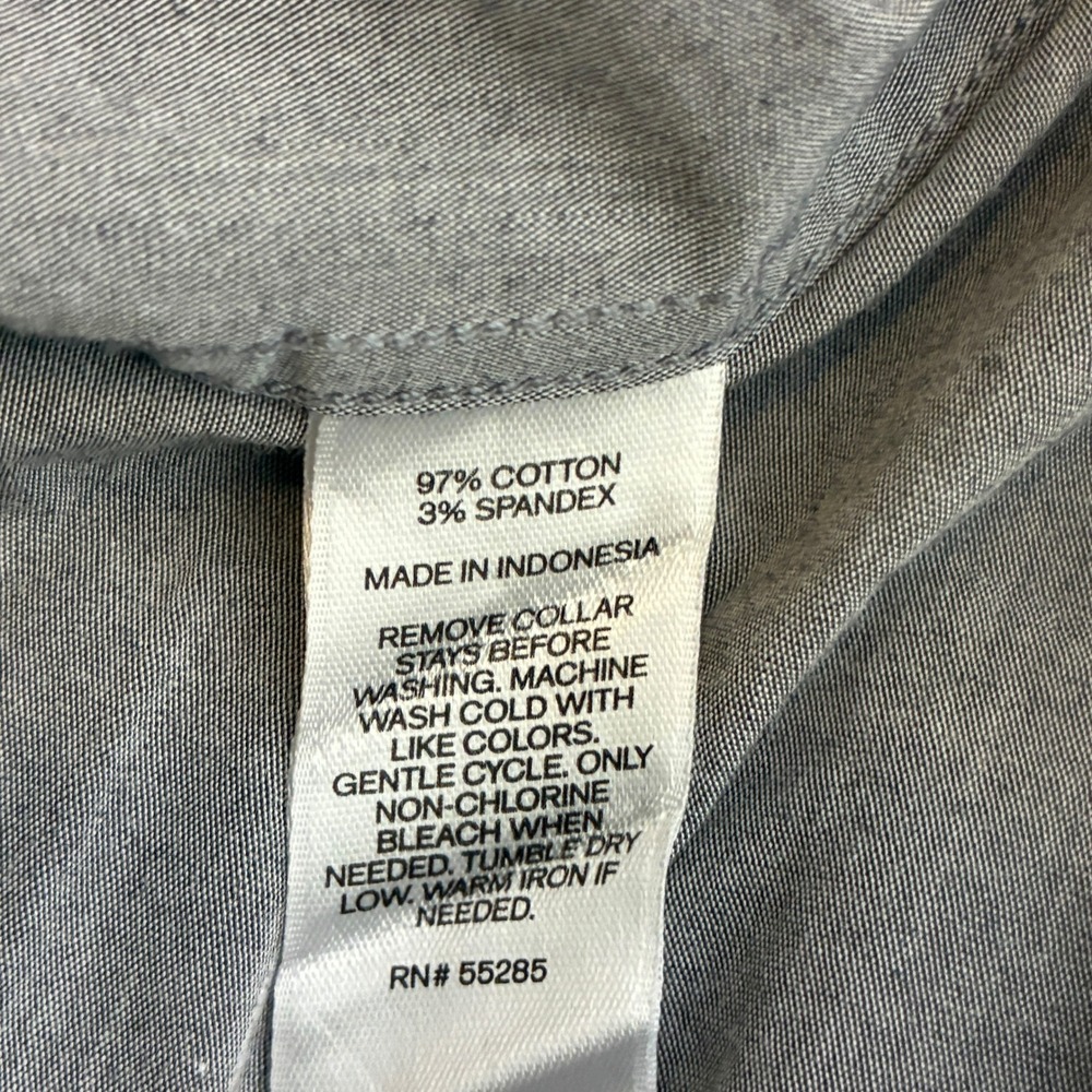 Express 1MX Extra Slim Fit Dress Shirt Mens L Gray Minimalist Modern Office - Picture 6 of 7